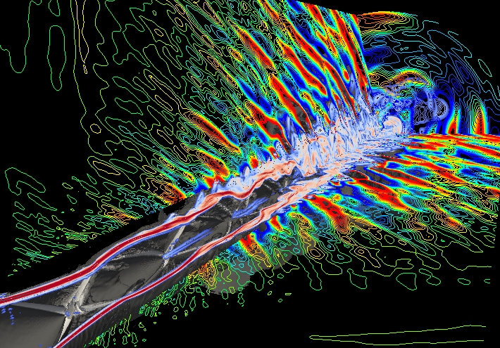 supersonic shocked jet - schlieren visualization