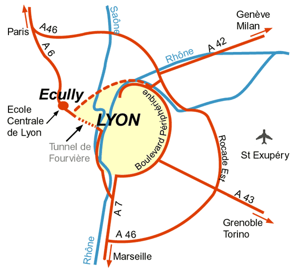 map of Ecole Centrale de Lyon